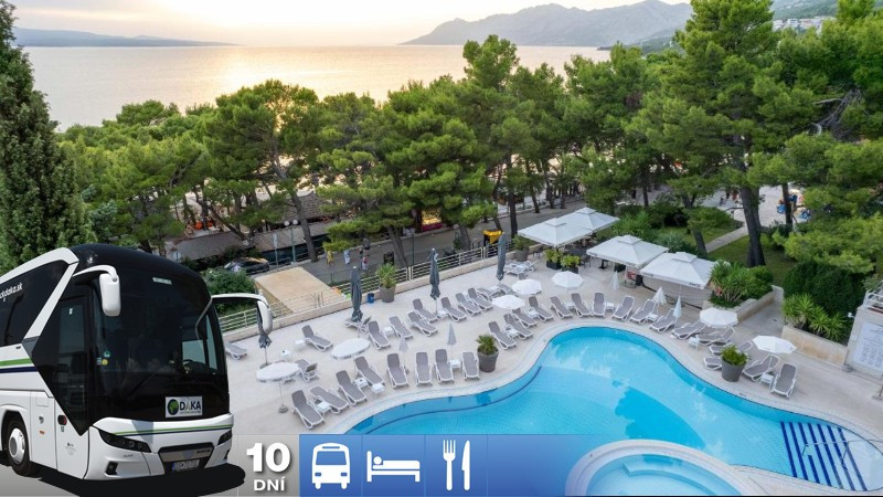 Týždeň na Makarskej riviére s dopravou a polpenziou - hotel Horizont 4*