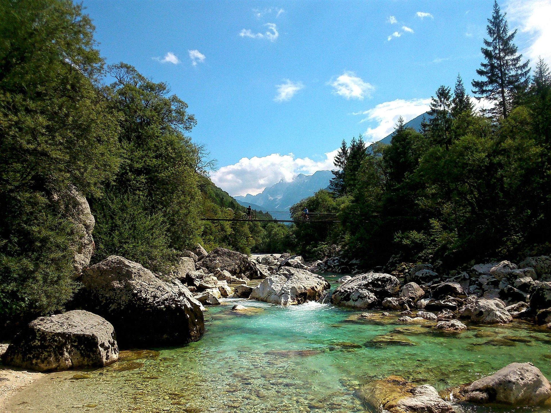 Soča a krásy Júlskych Álp.