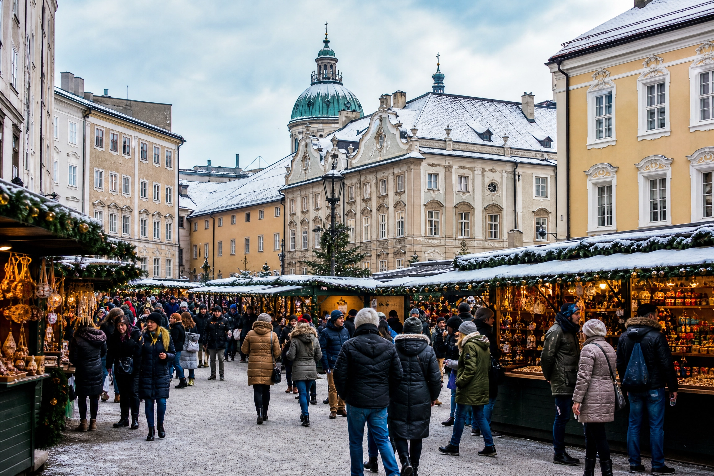 Adventný Salzburg a čarovný zámok Hellbrunn.
