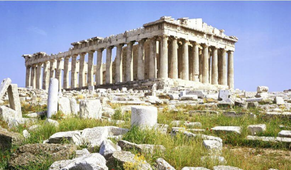 Dórsky chrám Parthenon, ktorý bol v staroveku vnímaný ako najkrajší dórsky chrám.